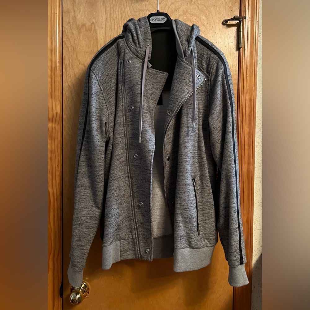 Gray Sport Zip Up Hoodie